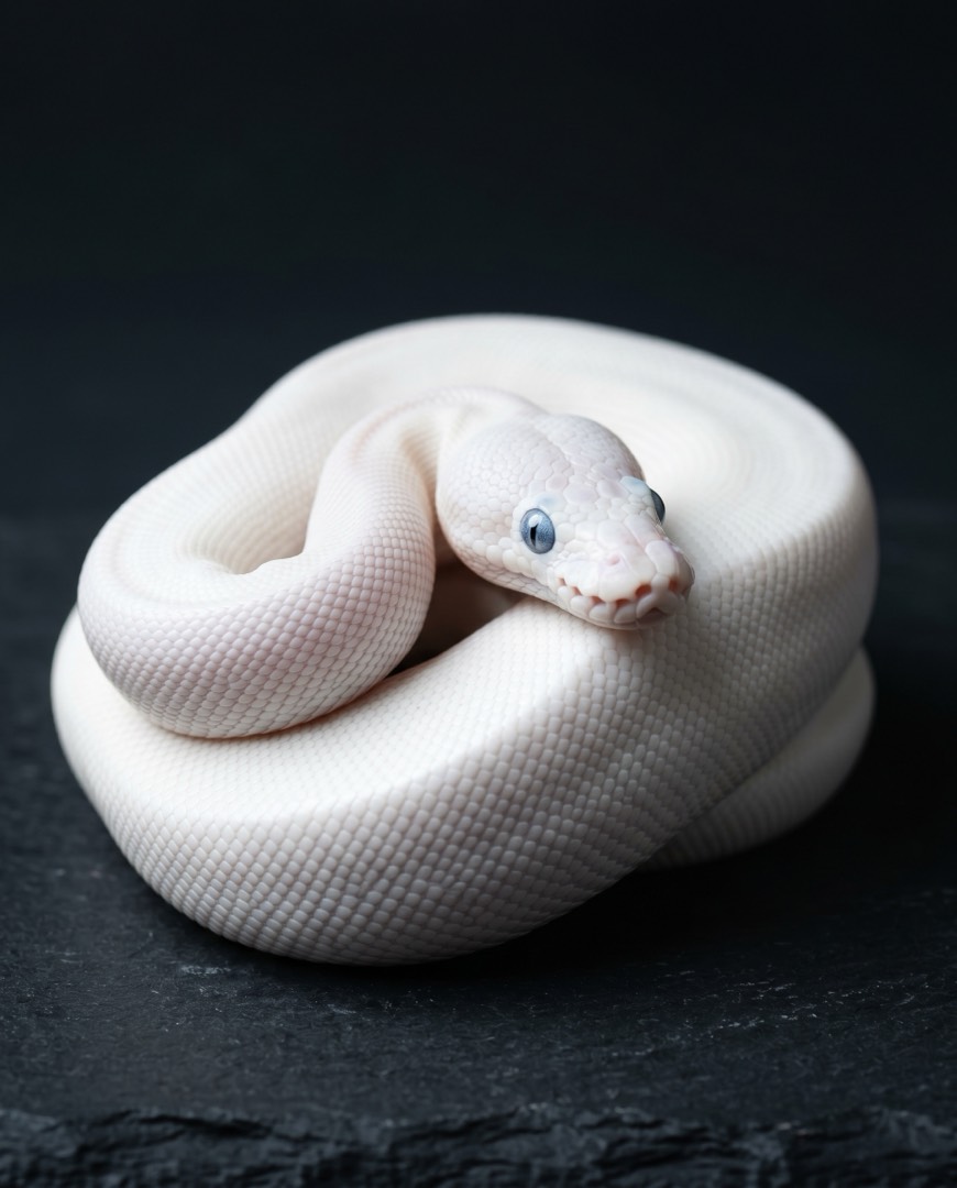 Blue-Eyed Leucistic ball python
